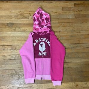 Bape pink hoodie